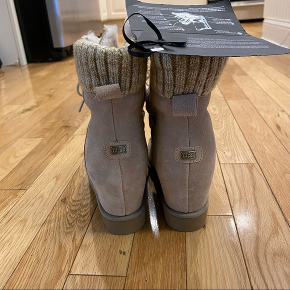 Austrailia Luxe Collective Suede and Shearling hidden wedge boots size 5 NWT - Picture 4 of 7